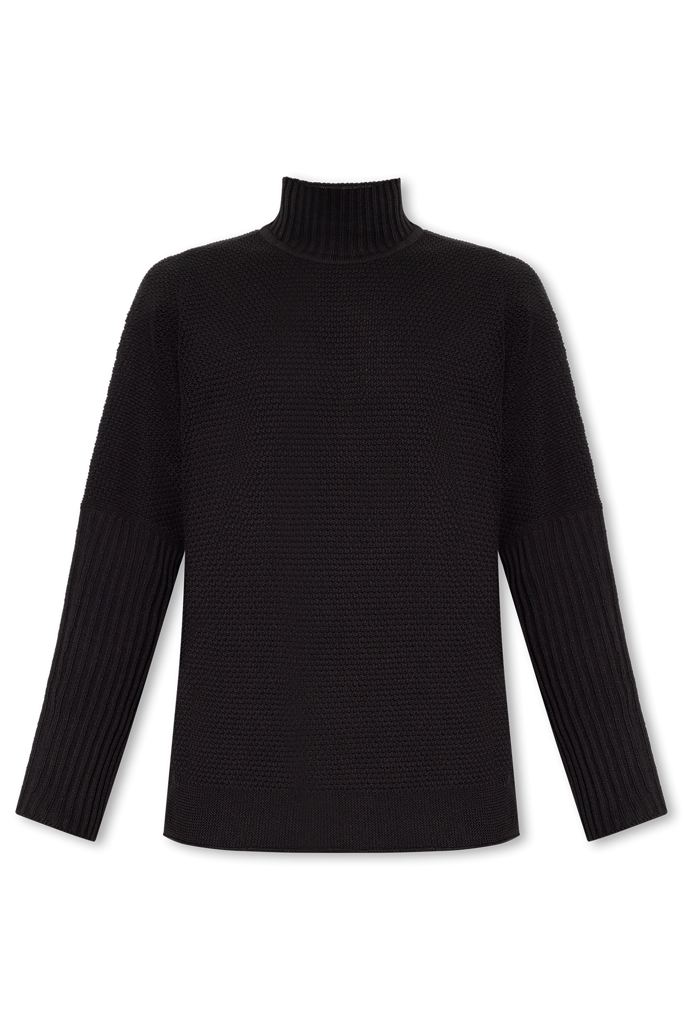 Black Oversized turtleneck sweater Issey Miyake Homme Plisse